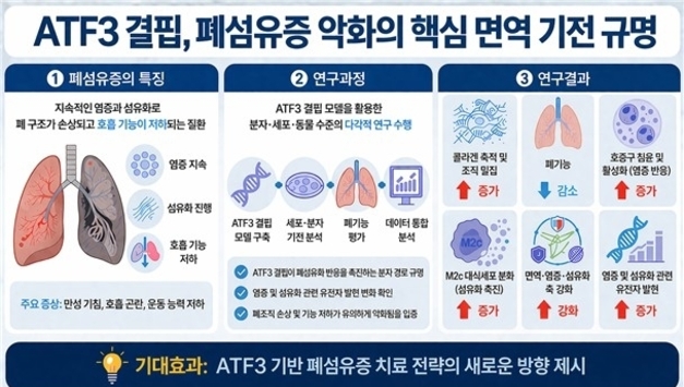 "폐 딱딱해지는 이유 찾았다…섬유화 관여 유전자 역할 확인"
