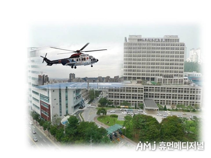 아주대학교병원 전경. (휴먼메디저널 합성사진)